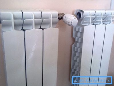 Sections en aluminium avec thermostat. Sections en aluminium avec thermostat.
