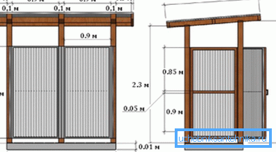 Dessin d'une cabine de douche en deux saillies Dessin d'une cabine de douche en deux saillies