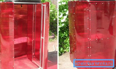 Douche en polycarbonate gainé cellulaire. Douche en polycarbonate gainé cellulaire.