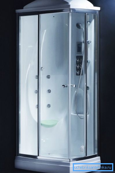 Cabine de douche avec panneau multifonction Cabine de douche avec panneau multifonction
