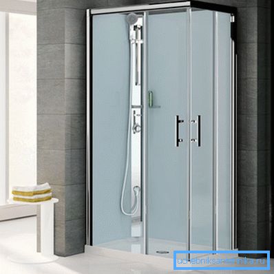 Cabine de douche avec base basse 100x70 cm en pierre