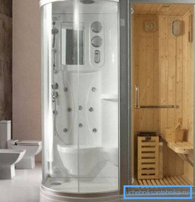 Cabine de douche avec sauna intégré Cabine de douche avec sauna intégré