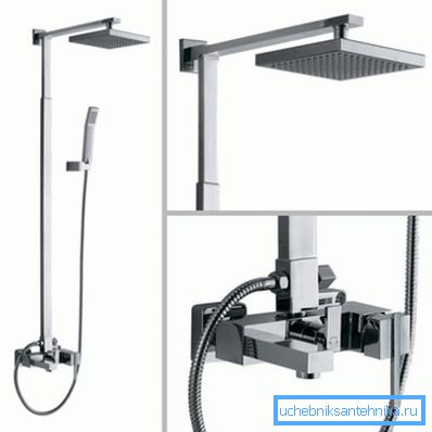 Support de douche avec deux arrosoirs