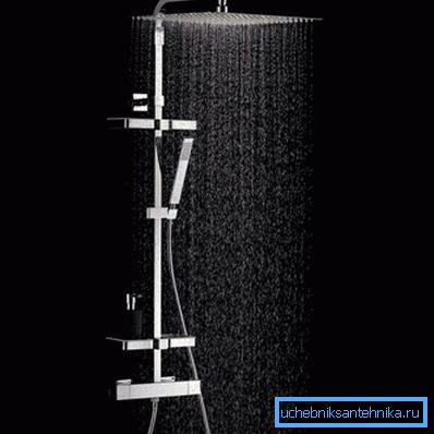 Support de douche avec douche effet pluie et mitigeur Valentin Touareg Dome Support de douche avec douche effet pluie et mitigeur Valentin Touareg Dome