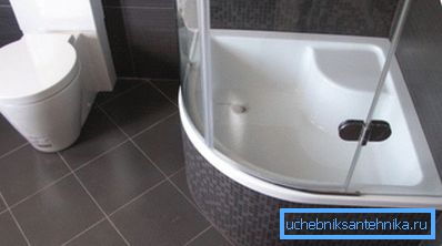Coin douche avec haut plateau dans la salle de bain commune Coin douche avec haut plateau dans la salle de bain commune