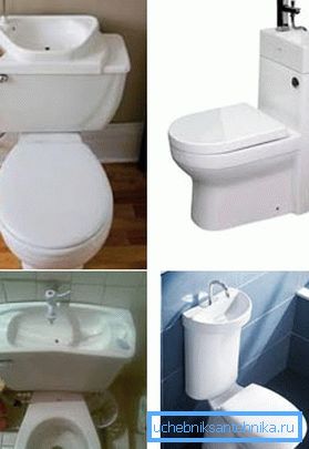 Deux toilettes en un et lavabo - un ensemble parfait pour les petites salles de bains Deux toilettes en un et lavabo - un ensemble parfait pour les petites salles de bains
