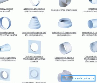 Éléments pour conduit en plastique.
