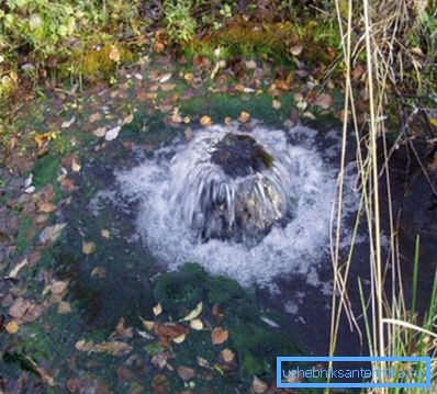 Photo d'une source d'eau jaillissant du sol Photo d'une source d'eau jaillissant du sol
