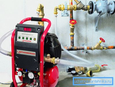 Rinçage hydropneumatique des systèmes de chauffage avec compresseur Rinçage hydropneumatique des systèmes de chauffage avec compresseur