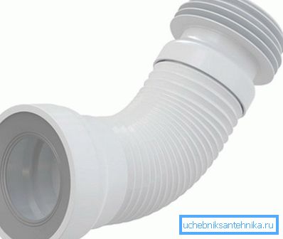 Corrugation pour le raccordement de la cuvette avec les eaux usées Corrugation pour le raccordement de la cuvette avec les eaux usées