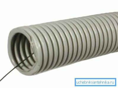 Tube ondulé avec une sonde.