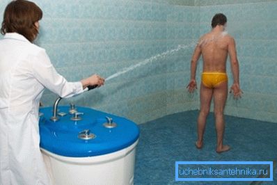 Utilisation de la douche de Charcot dans le centre de bien-être Utilisation de la douche de Charcot dans le centre de bien-être