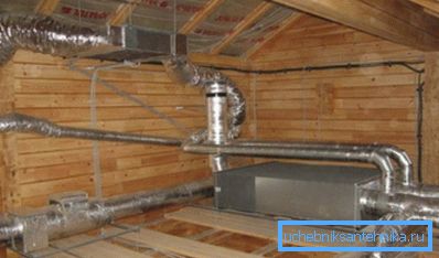 Chauffage dans le système de ventilation du chalet. Chauffage dans le système de ventilation du chalet.