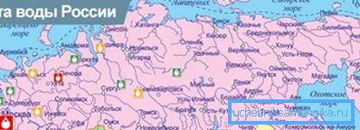 Carte de l'eau du robinet de la Fédération de Russie. Carte de l'eau du robinet de la Fédération de Russie.