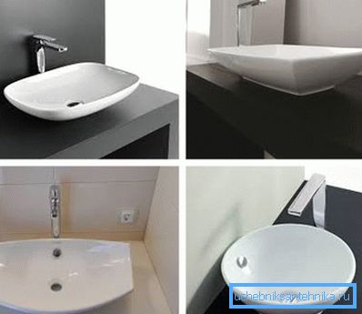 Lavabo en céramique posé sur le comptoir de la salle de bain Lavabo en céramique posé sur le comptoir de la salle de bain