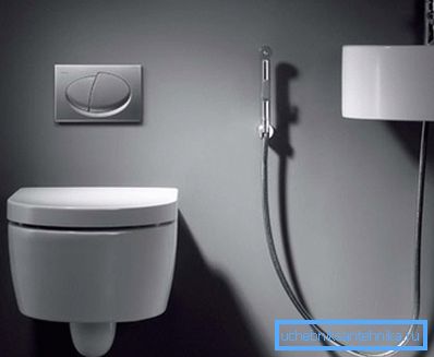 Set de douche hygiénique avec mitigeur, fabriqué dans le même style que le reste de la plomberie Set de douche hygiénique avec mitigeur, fabriqué dans le même style que le reste de la plomberie