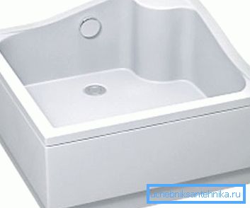 Receveur de douche haut carré 90x90 cm avec valve inférieure