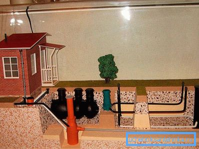 1164 Modèle d'égouts avec champ de filtration