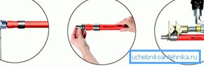 L'installation de polyéthylène réticulé nécessite des outils spéciaux. L'installation de polyéthylène réticulé nécessite des outils spéciaux.