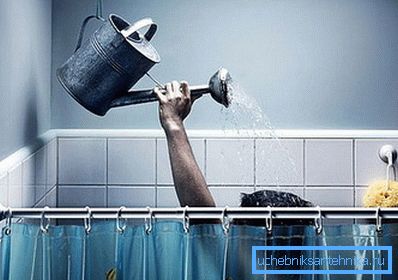 Sur la photo - douche extrême