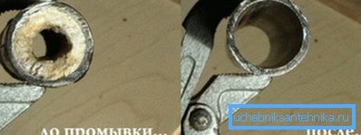 La photo montre le tuyau avant et après les opérations de nettoyage. La photo montre le tuyau avant et après les opérations de nettoyage.