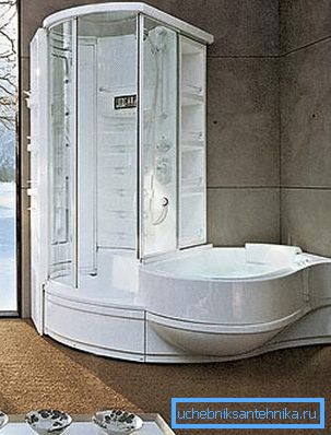 Dans la photo - cabine de douche multifonctionnelle avec baignoire Alvea.