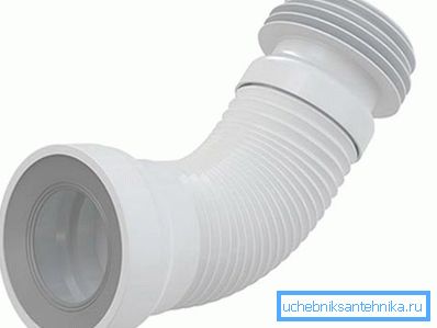 Sur la photo - manchon de plomberie en plastique ondulé