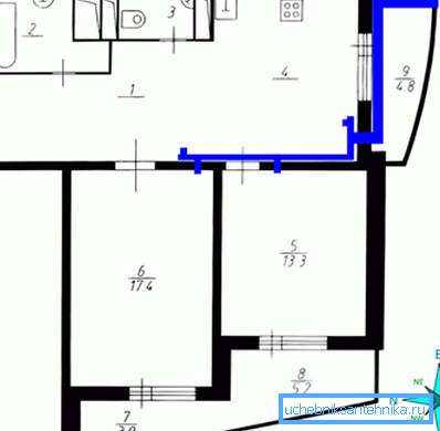 Sur la photo - le schéma de ventilation de l'appartement d'entrée Sur la photo - le schéma de ventilation de l'appartement d'entrée