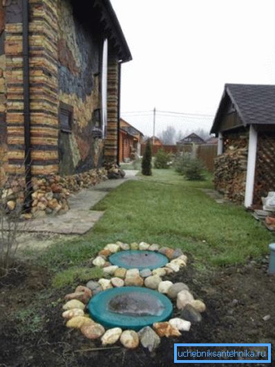 Sur la photo - l'apparition de eaux d'égout bio correctement encastrées