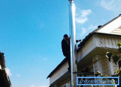 Sur la photo - le conduit d'air dans une maison privée Sur la photo - le conduit d'air dans une maison privée