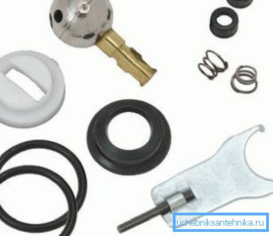 Un ensemble de pièces pour la réparation du robinet à tournant sphérique Un ensemble de pièces pour la réparation du robinet à tournant sphérique