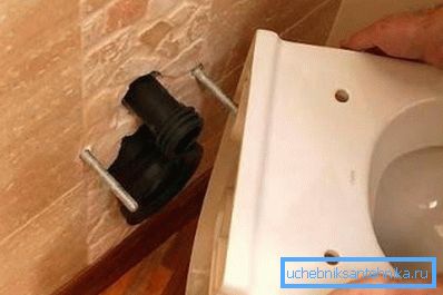 Les appareils sanitaires muraux sont montés sur des boulons d'ancrage spéciaux Les appareils sanitaires muraux sont montés sur des boulons d'ancrage spéciaux