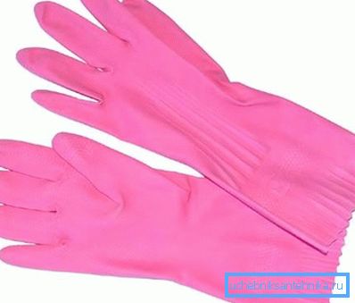 Échantillon de gants en caoutchouc