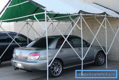 La solution originale pour la fabrication d'un auvent portable pour voiture protégera le véhicule de la pluie et du soleil.