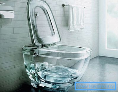 Les dépôts et la saleté seront trop visibles dans une toilette en verre. Les dépôts et la saleté seront trop visibles dans une toilette en verre.