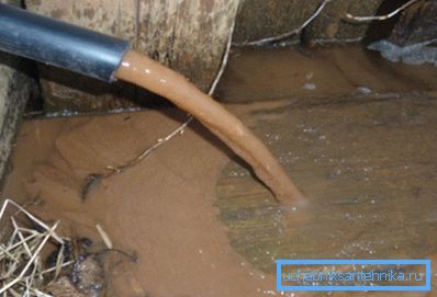 Détournement d'eau pendant le nettoyage du puits
