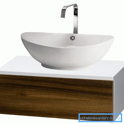 Évier suspendu avec armoire, fabriqué dans un style minimaliste Évier suspendu avec armoire, fabriqué dans un style minimaliste