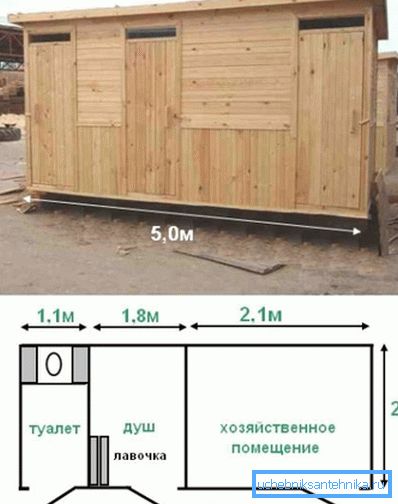 Il y a une petite maison de douche avec toilette + hozblok et douche. Il y a une petite maison de douche avec toilette + hozblok et douche.