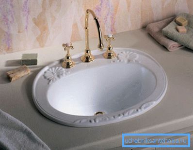Évier en porcelaine présenté. Évier en porcelaine présenté.