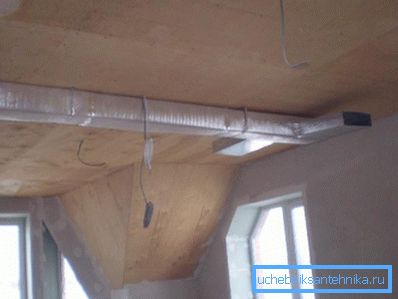 Exemple d'installation de conduits rectangulaires