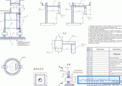 Dessin de conception des puits en béton armé. Dessin de conception des puits en béton armé.