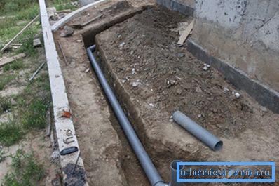 Pose de tuyaux en PVC pour créer un système d'égout Pose de tuyaux en PVC pour créer un système d'égout