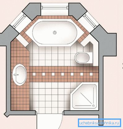 La cabine pentagonale s'intègre parfaitement dans la salle de bain La cabine pentagonale s'intègre parfaitement dans la salle de bain
