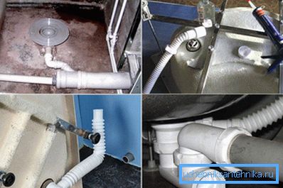 Diverses options pour raccorder le drain à l'égout domestique.