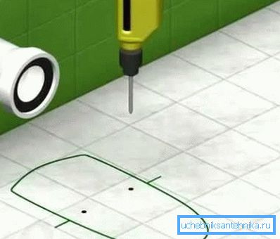 Marquage des contours de la base et des trous de montage. Marquage des contours de la base et des trous de montage.