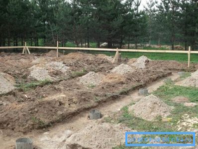 Marquage de la zone de forage des puits sous les pieux
