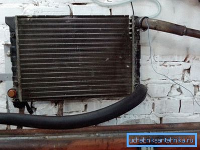 Chauffe-garage fait maison à partir d'un radiateur de voiture
