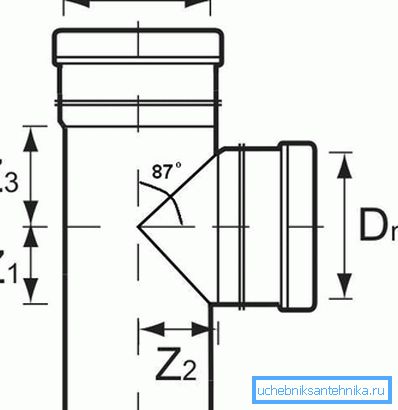Schéma de l'élément de liaison avec un taraud à 87 ° Schéma de l'élément de liaison avec un taraud à 87 °