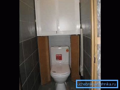 Le placard dans les toilettes cache parfaitement toutes les communications Le placard dans les toilettes cache parfaitement toutes les communications