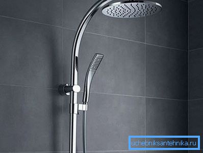Le robinet de douche avec un support robuste est sûr et beau.